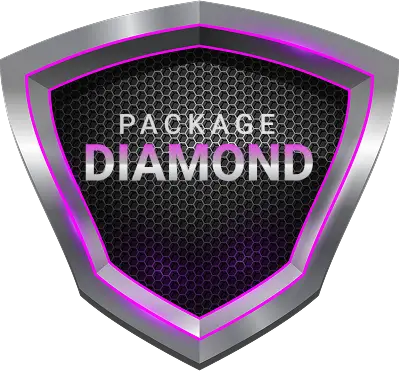 Diamond Package logo for Bugsy's Pest Solutions, featuring a sleek shield design with the word "DIAMOND" prominently displayed, symbolizing comprehensive pest control protection.