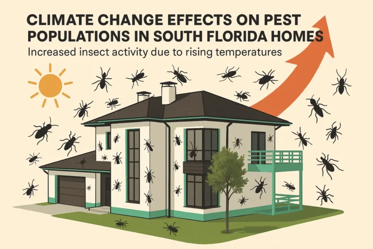 Climate change effects on pest populations in South Florida homes showing increased insect activity due to rising temperatures